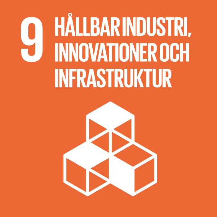 Hållbar industri, innovationer och infrastruktur. Logotyp. 