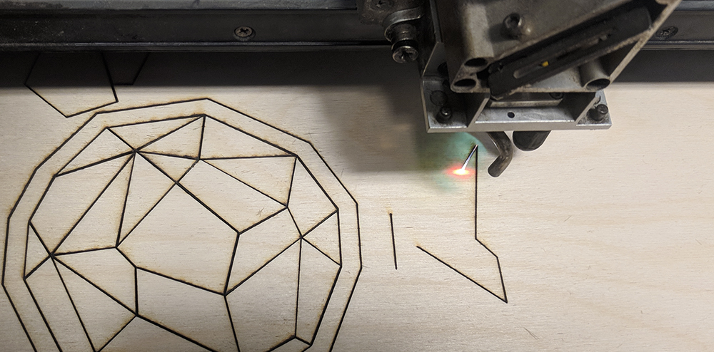 laser cutting of a geometric pattern. Photo.